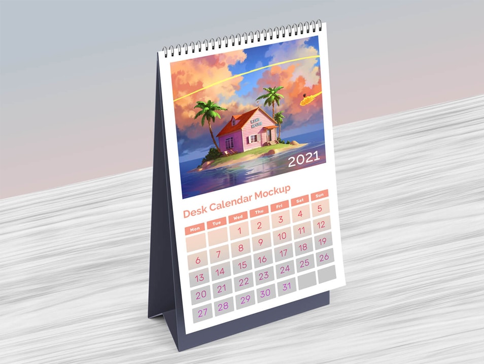 Free Vertical Table / Desktop Calendar Mockup PSD » CSS Author
