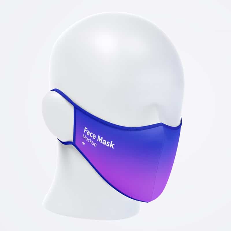 Front Half-Side View Face Mask Mockup » CSS Author