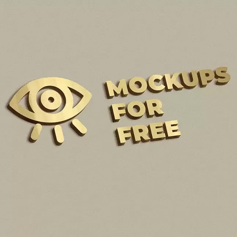 Download Golden 3D Logo Mockup » CSS Author