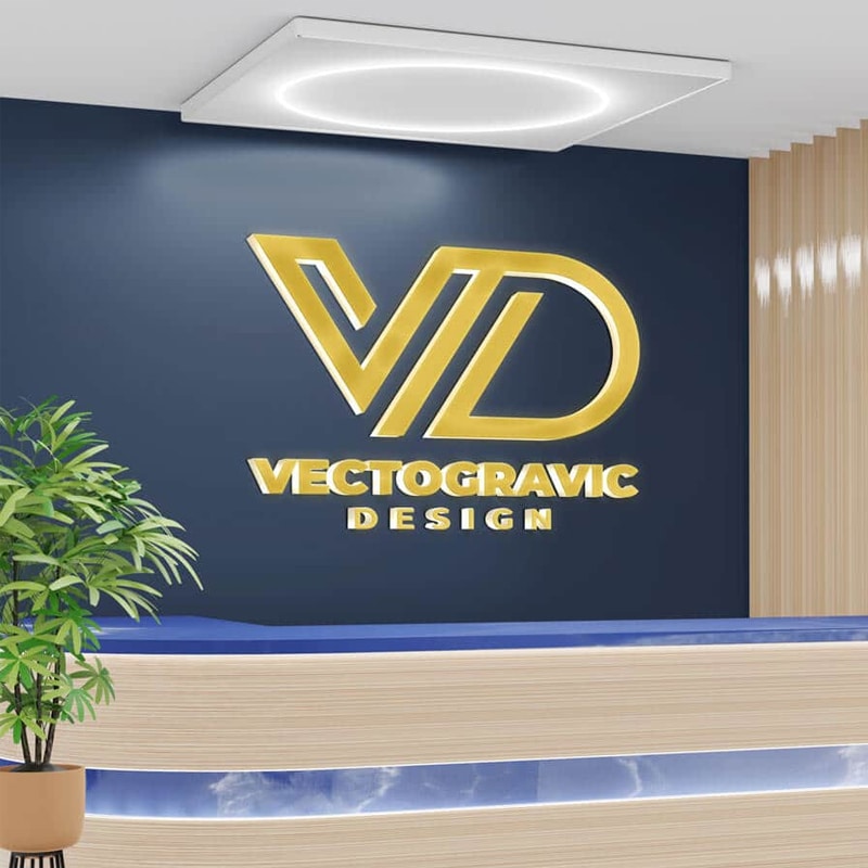 Logo Mockup At Receptionist Room » CSS Author