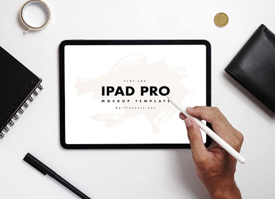 Download IPad Pro Flat Lay Composition Mockup Template PSD » CSS Author