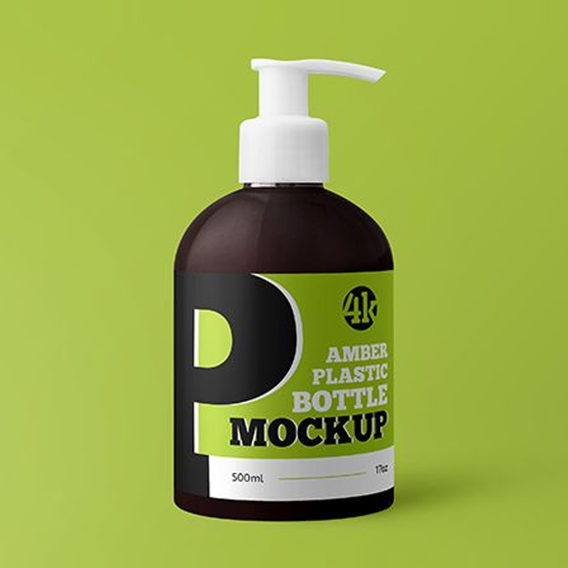 Download Free Amber Plastic Bottle With Pump MockUp » CSS Author