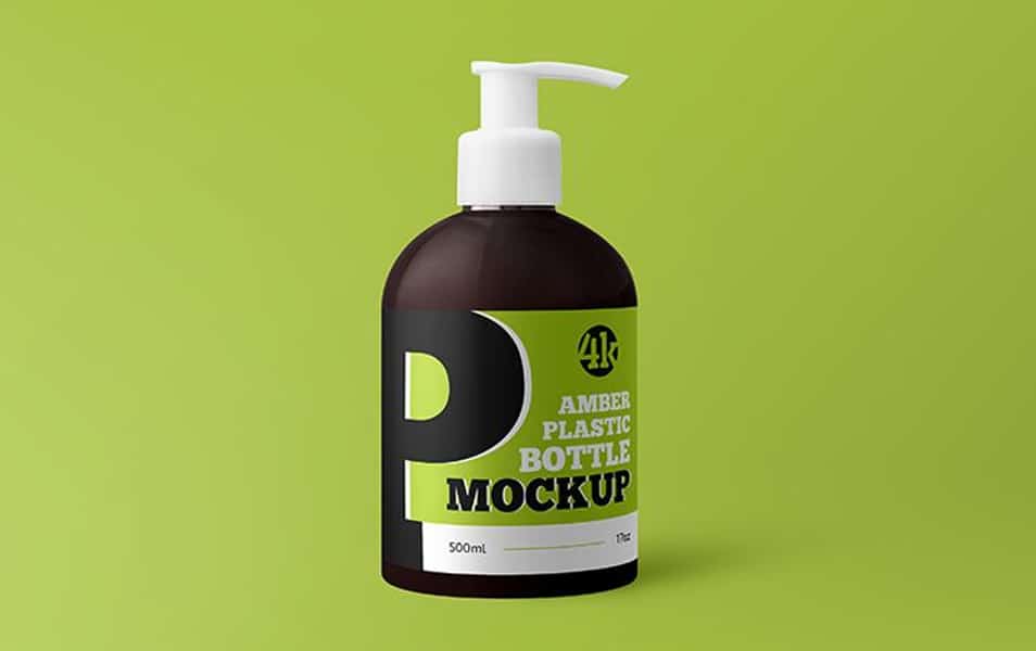 Download Free Amber Plastic Bottle With Pump MockUp » CSS Author
