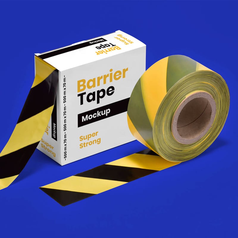 Download Free Barrier Barricade Tape Box Mockup PSD » CSS Author