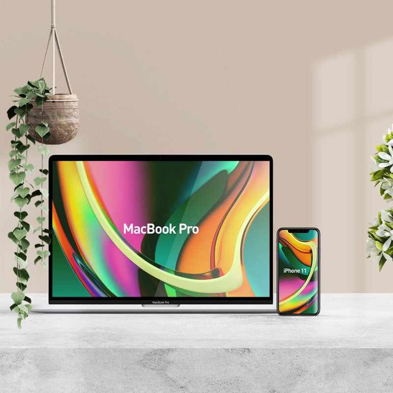 Download Free Beautiful MacBook Pro & IPhone 11 Mockup PSD » CSS Author