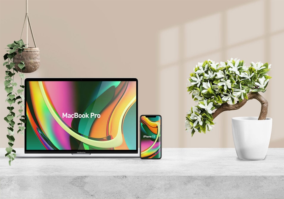 Download Free Beautiful MacBook Pro & IPhone 11 Mockup PSD » CSS Author