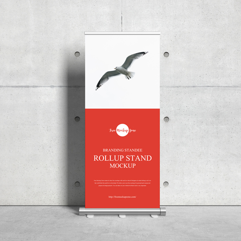 Free Branding Standee Roll Up Stand Mockup » CSS Author