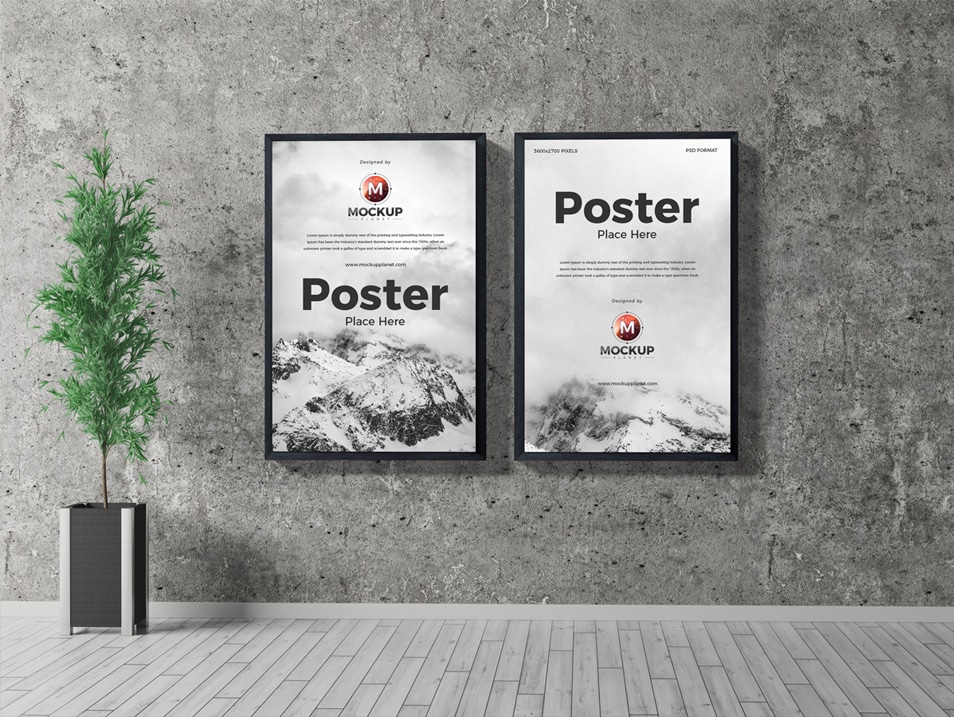 Download Free Indoor Frame Poster Mockup PSD For Presentation » CSS ...