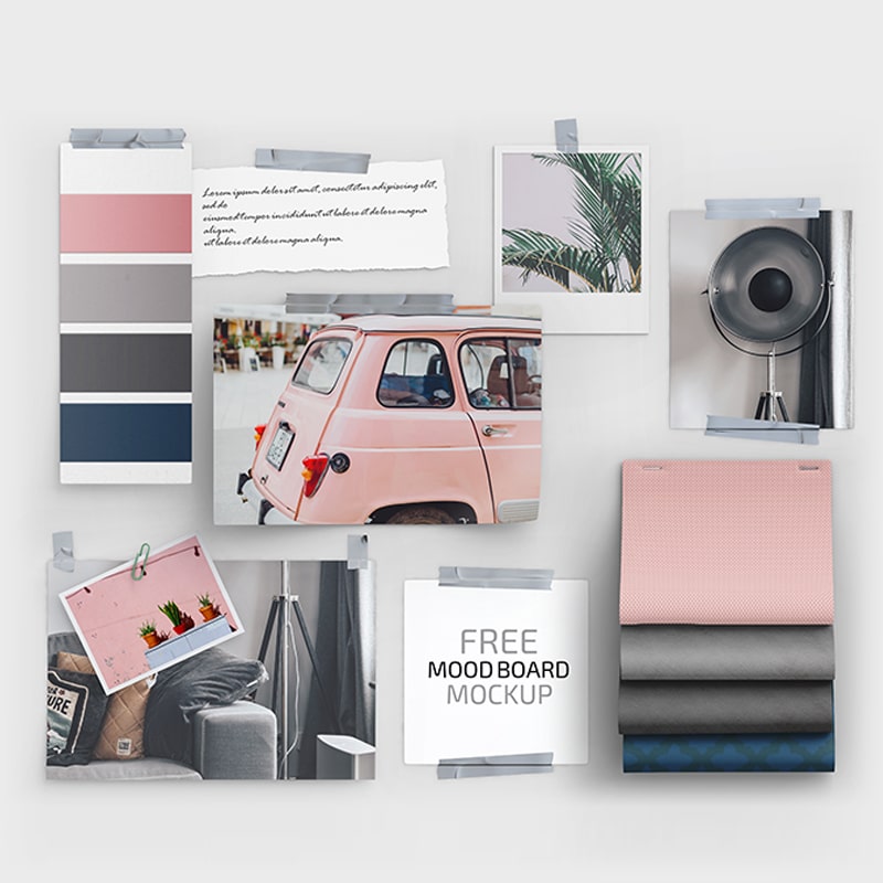 Free Mood Board Set Template In PSD CSS Author