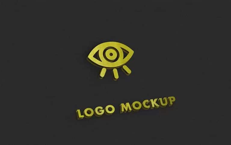 Download Golden 3D Logo Mockup » CSS Author