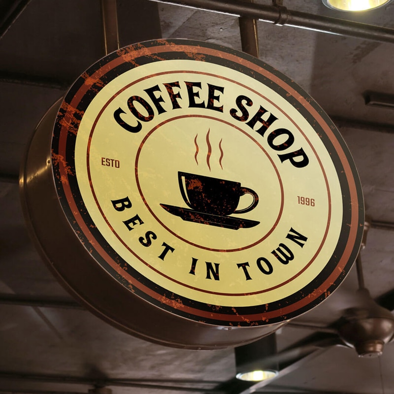 Download Free Cafe Round Signboard Mockup PSD » CSS Author