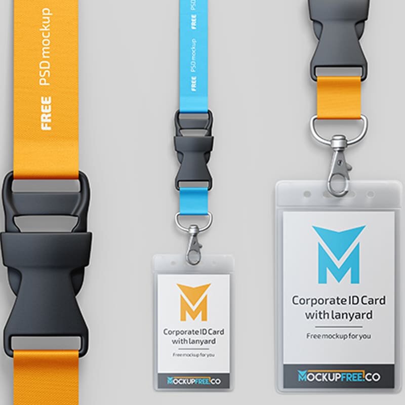Free Corporate ID Card With Lanyard PSD Mockup » CSS Author