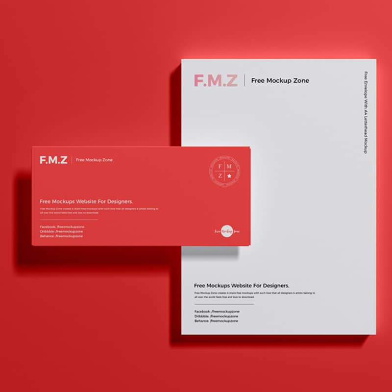 Download Free Envelope With A4 Letterhead Mockup PSD » CSS Author