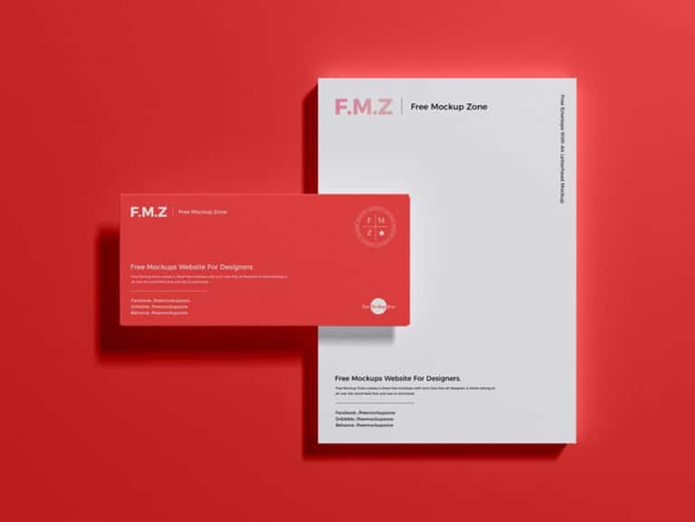 Download Free Envelope With A4 Letterhead Mockup PSD » CSS Author