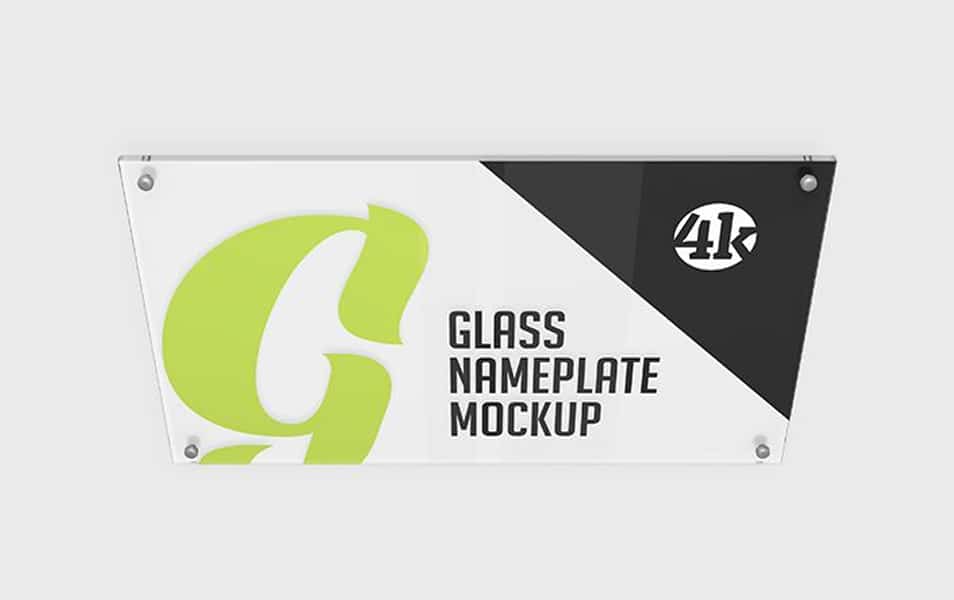 Download Free Glass Nameplate Mockup » CSS Author