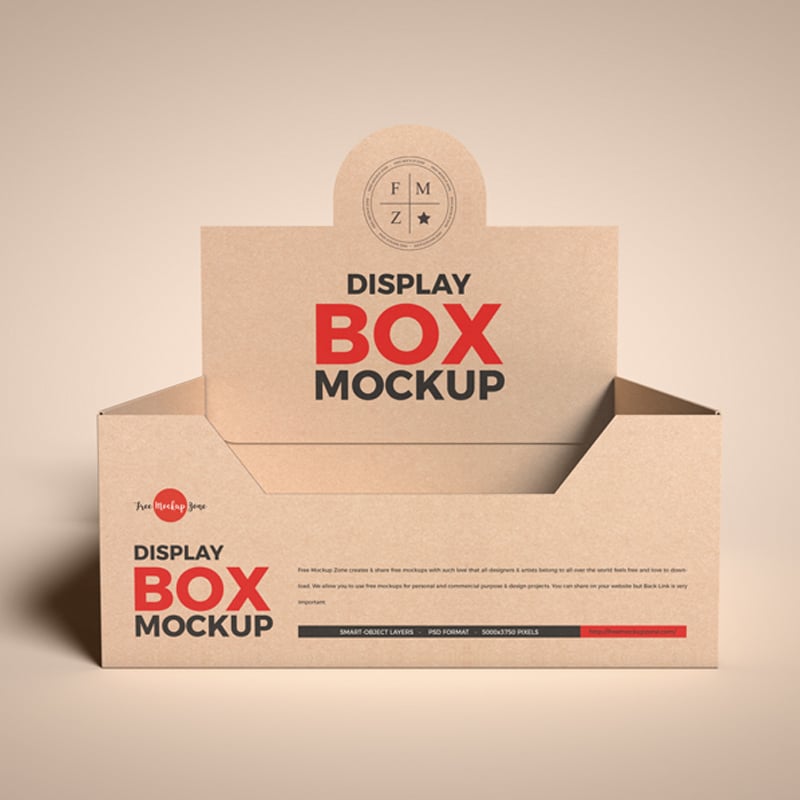 Download Free Kraft Empty Display Box Mockup » CSS Author
