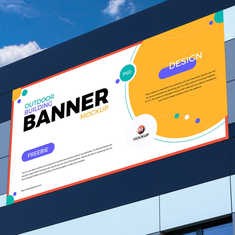 Free Outdoor Building Advertising Banner Mockup Design » CSS Author