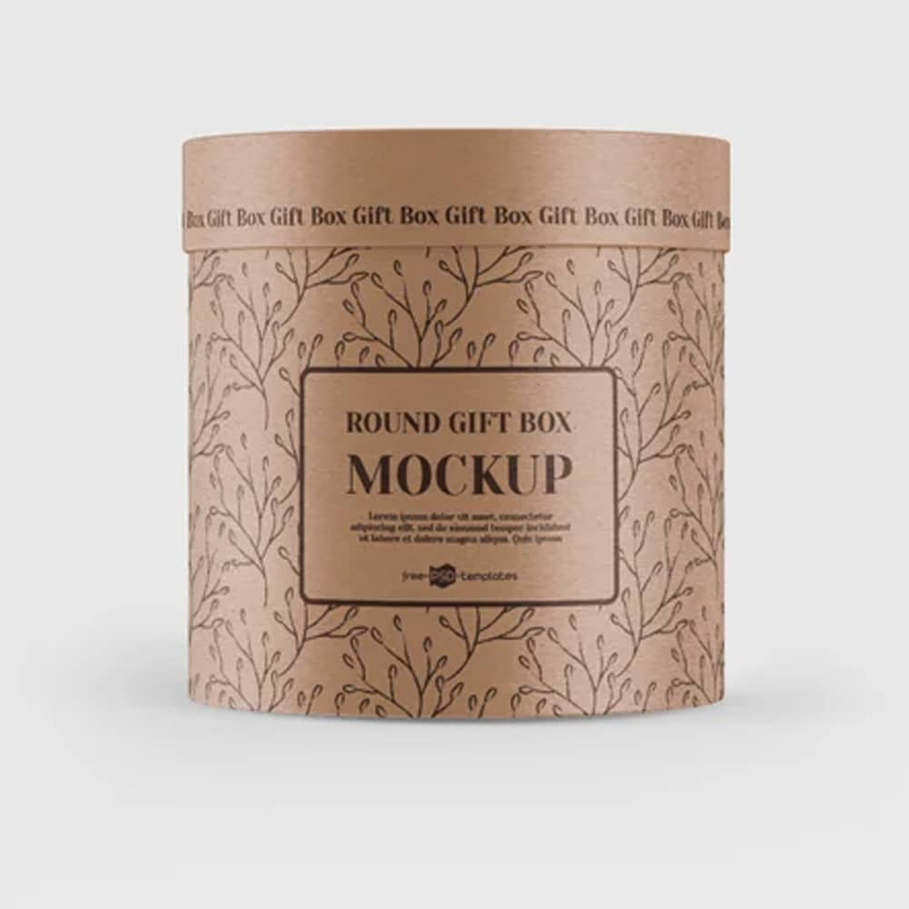 Download Free PSD Round Craft Box Mockup Template » CSS Author