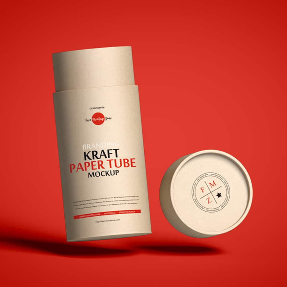 Download Free Branding Kraft Paper Tube Mockup » CSS Author