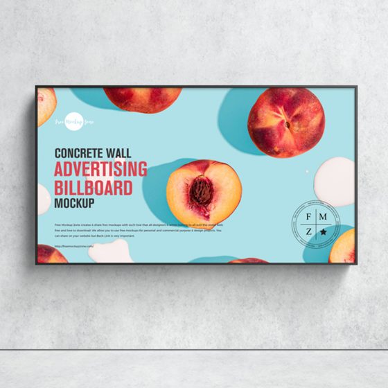 Download Free Concrete Wall Advertising Billboard Mockup » CSS Author