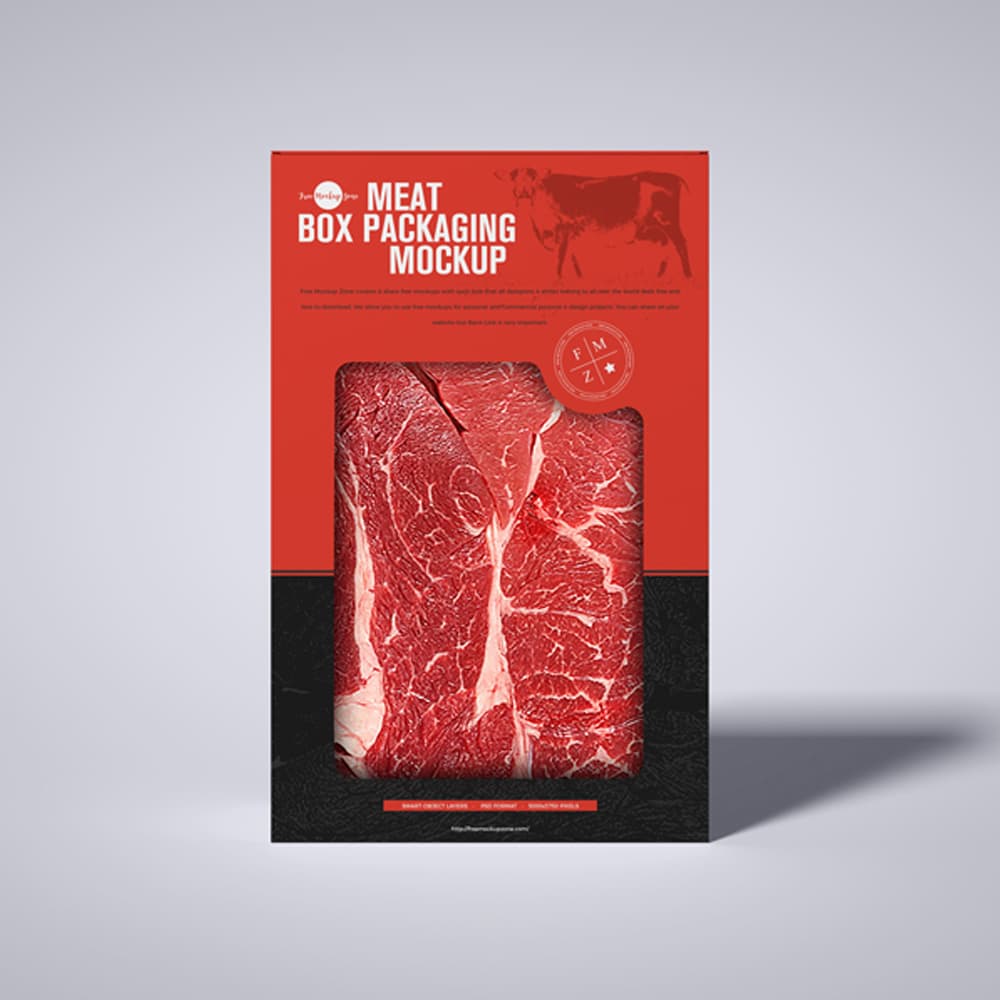 Download Free Meat Cutout Box Packaging Mockup » CSS Author