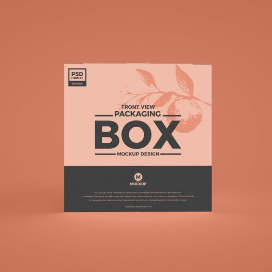 Download Free Front View Box Packaging Mockup Design » CSS Author