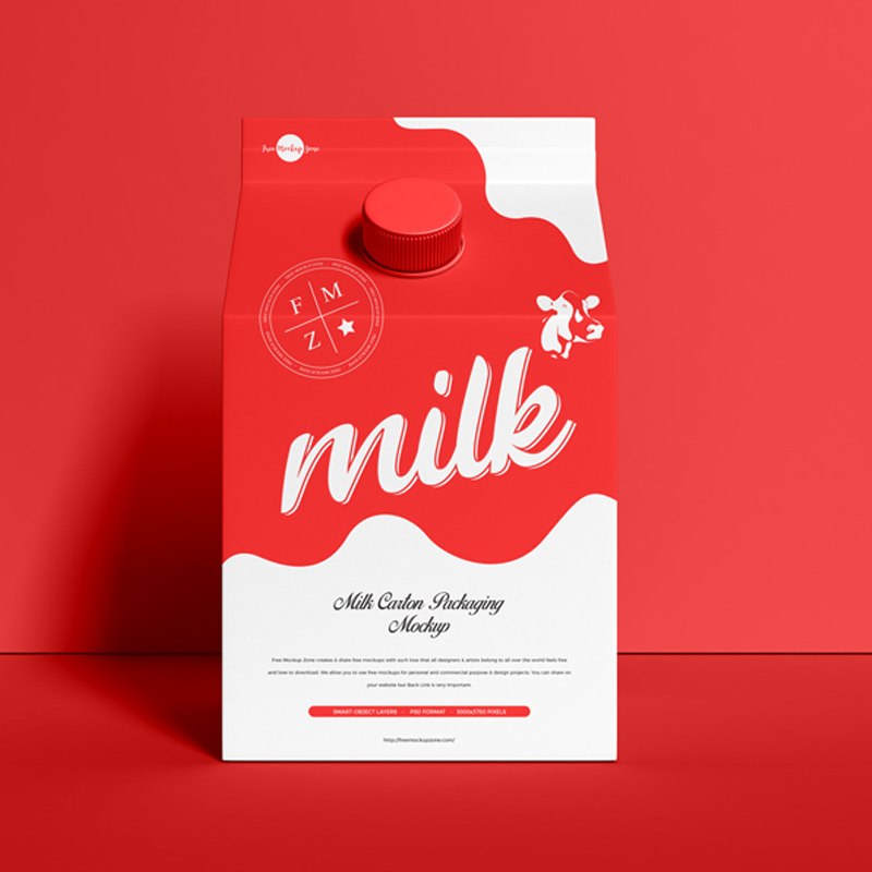 Free PSD Milk Carton Packaging Mockup » CSS Author