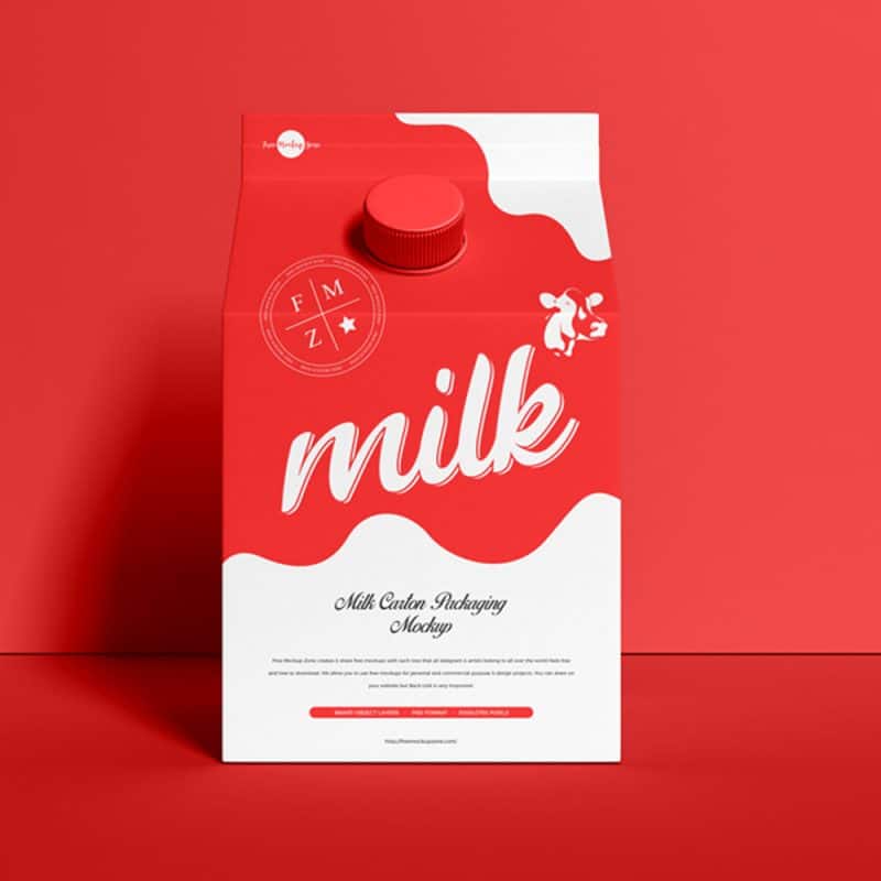 Download Free PSD Milk Carton Packaging Mockup » CSS Author