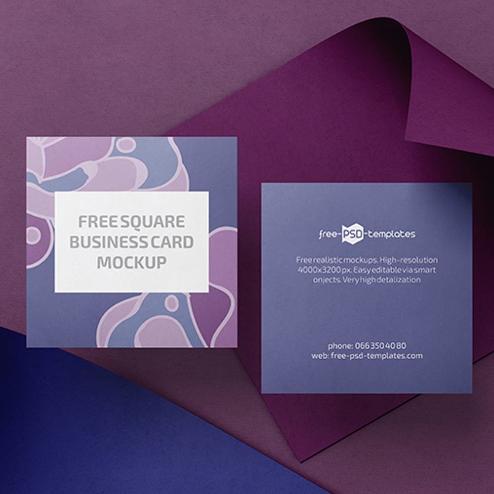 Free PSD Square Business Card Mockup Templates » CSS Author