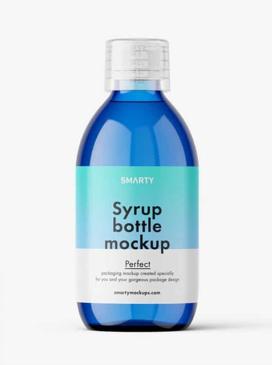 Download Blue Syrup Bottle Mockup » CSS Author
