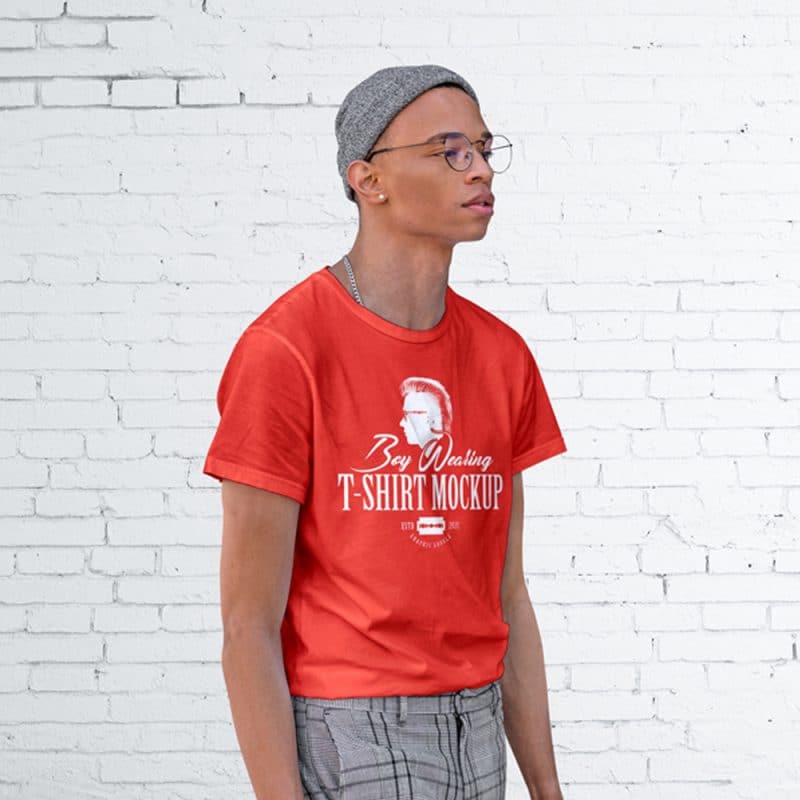 Free Boy Wearing TShirt Mockup » CSS Author