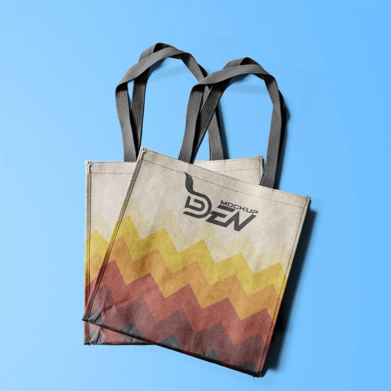 Download Free Two Colorful Tote Bag Mockup PSD Template » CSS Author
