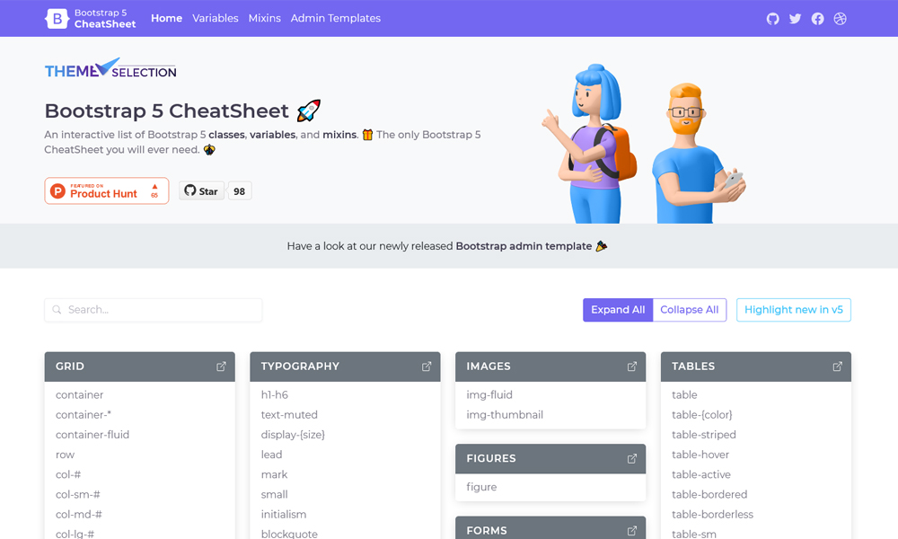 Bootstrap 5 CheatSheet | Themeselection