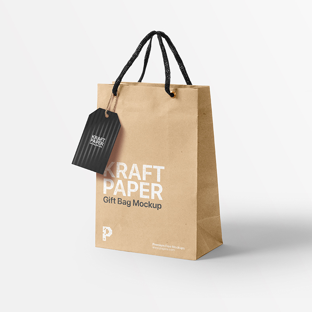 Download Free Kraft Paper Gift Bag Mockup » CSS Author